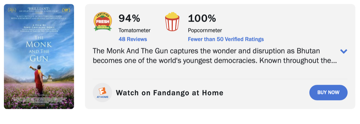 총을 든 스님 로튼 토마토 평점