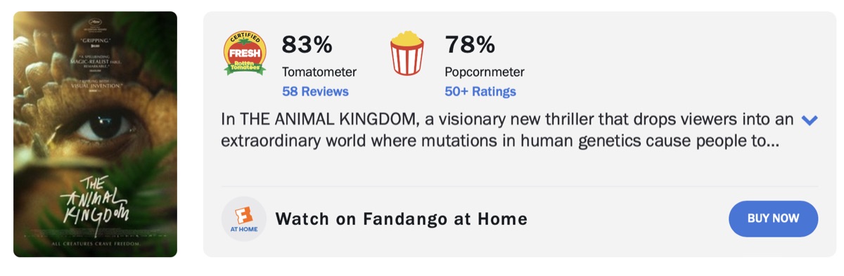 애니멀 킹덤 로튼토마토 평론가 평점