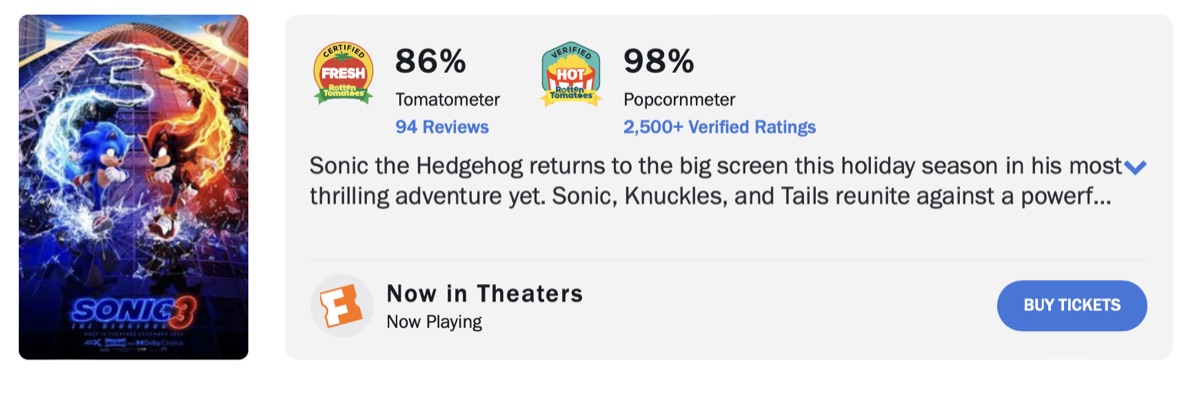 수퍼 소닉 3 평점