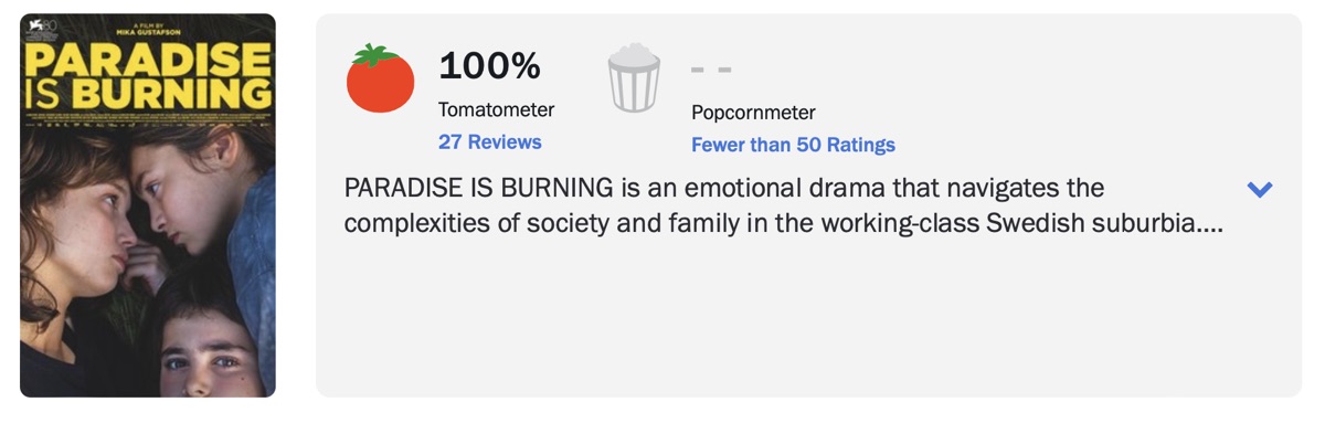 파라다이스 이즈 버닝 로튼 토마토 평점