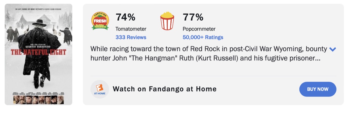 헤이트풀 8 평점