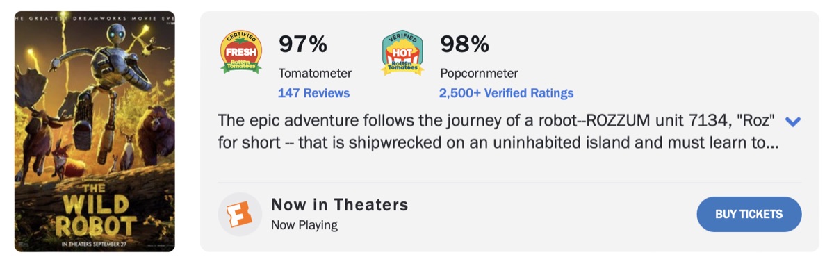 와일드 로봇 평론가 평점