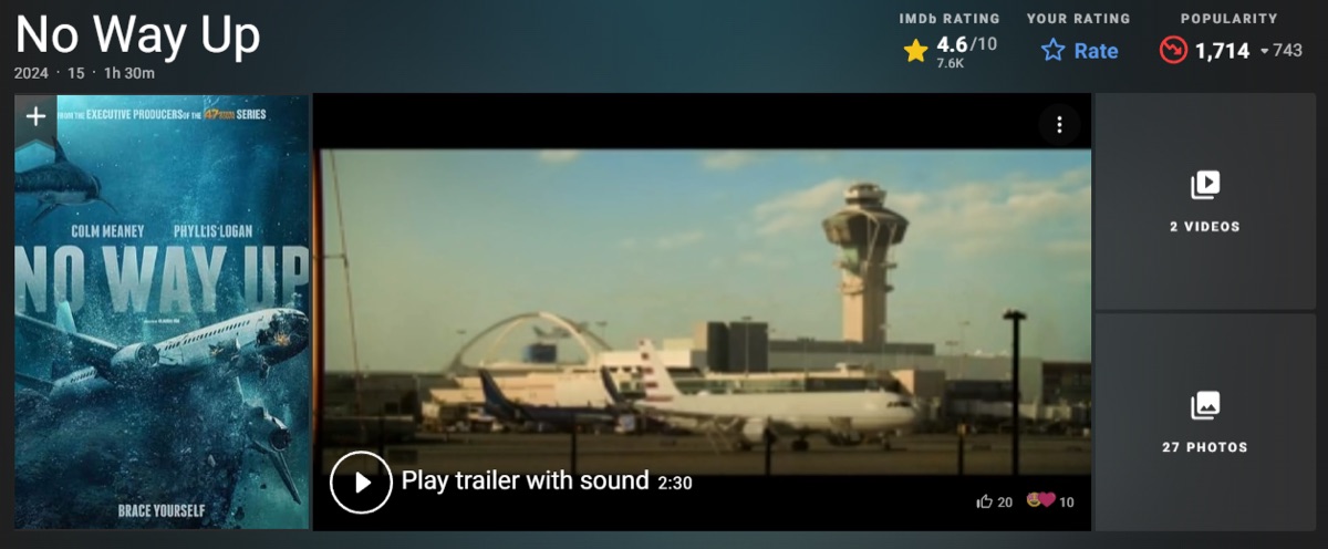 영화 노 웨이 업 평점