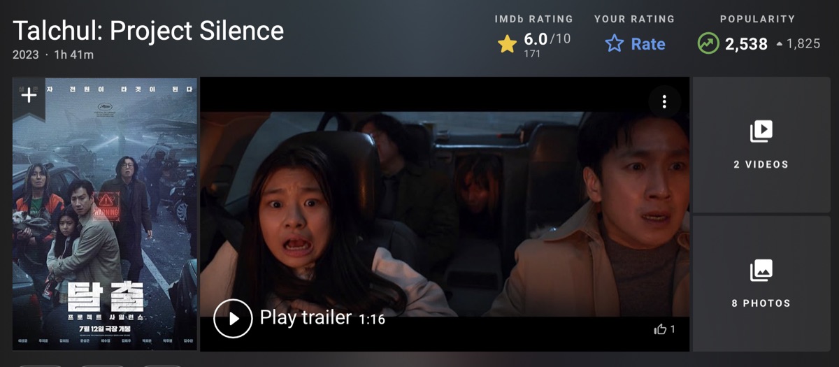 탈출: 프로젝트 사일런스 해외 평점