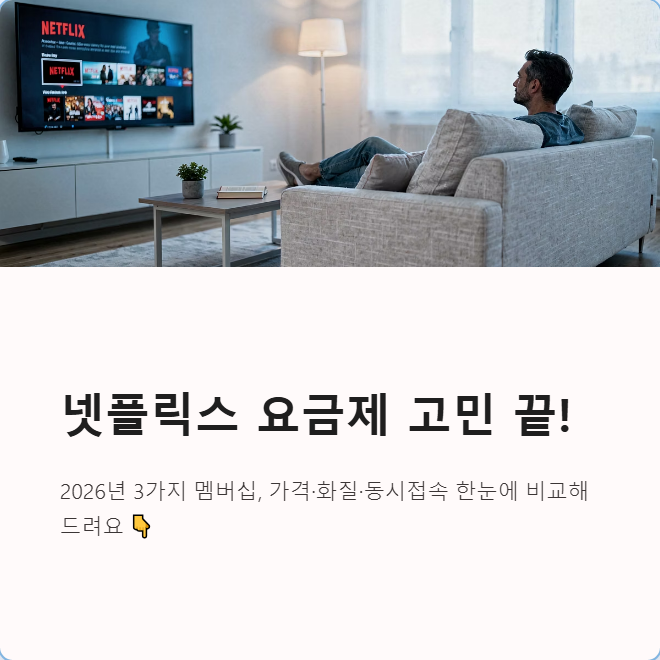 넷플릭스 요금제 비교 안내 이미지