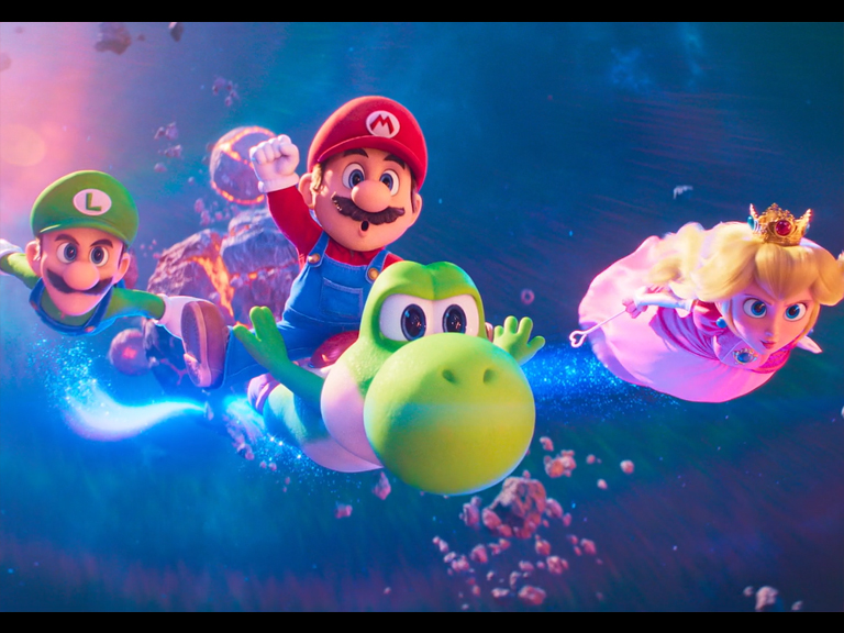 슈퍼 마리오 갤럭시 우주 배경 애니메이션 장면